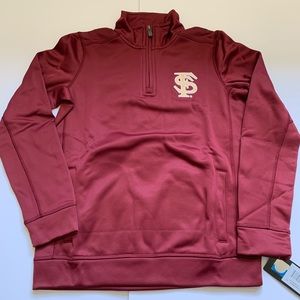 NCAA San Fransisco Track Jacket Medium Red 3/4 Zipper Mock Neck The Legend